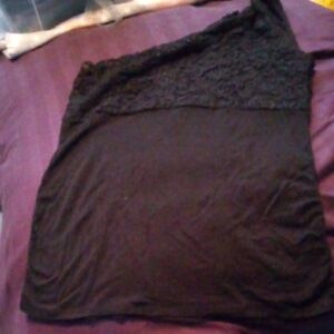 Black Lace one shoulderTop